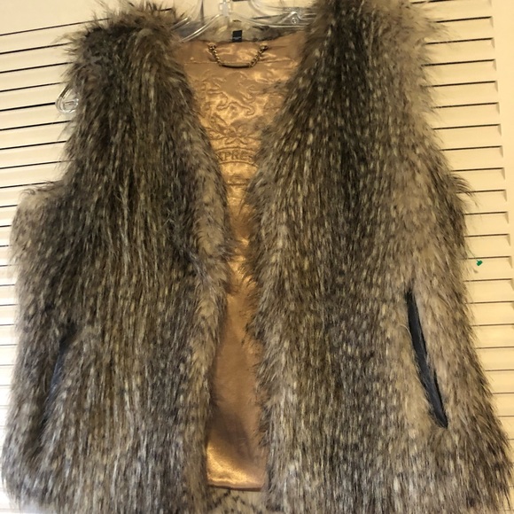Express Faux Fur Vest- Size Small - Picture 1 of 9
